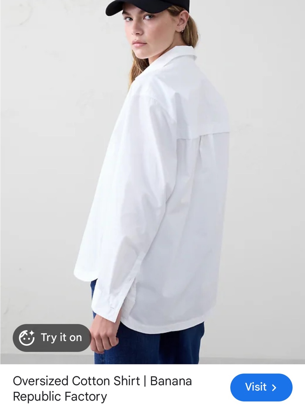 Banana Republic Factory White Oversized Cotton Shirt